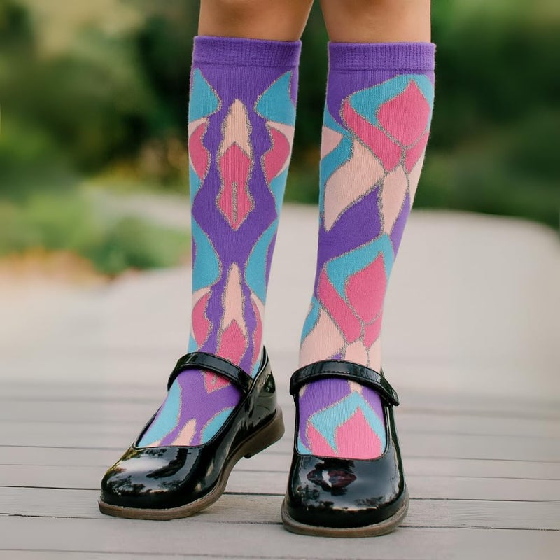 Glitters Funky Knee High Socks for Kids & Teens - Colorful Novelty Knee-High Socks - Image 2