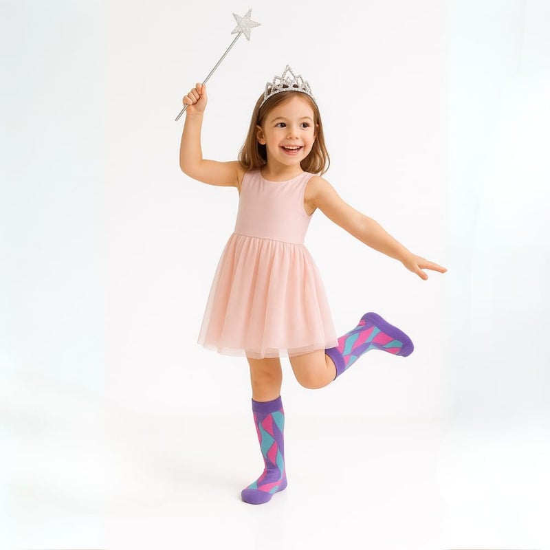 Glitters Funky Knee High Socks for Kids & Teens - Colorful Novelty Knee-High Socks - Image 3