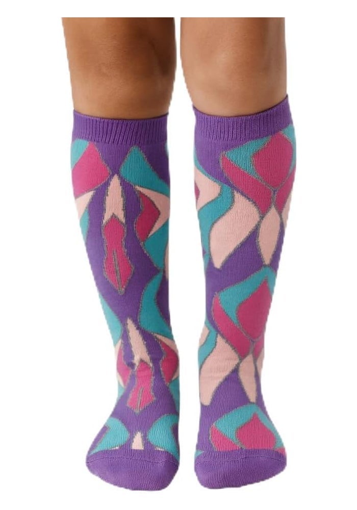 Glitters Funky Knee High Socks for Kids & Teens - Colorful Novelty Knee-High Socks - Image 1