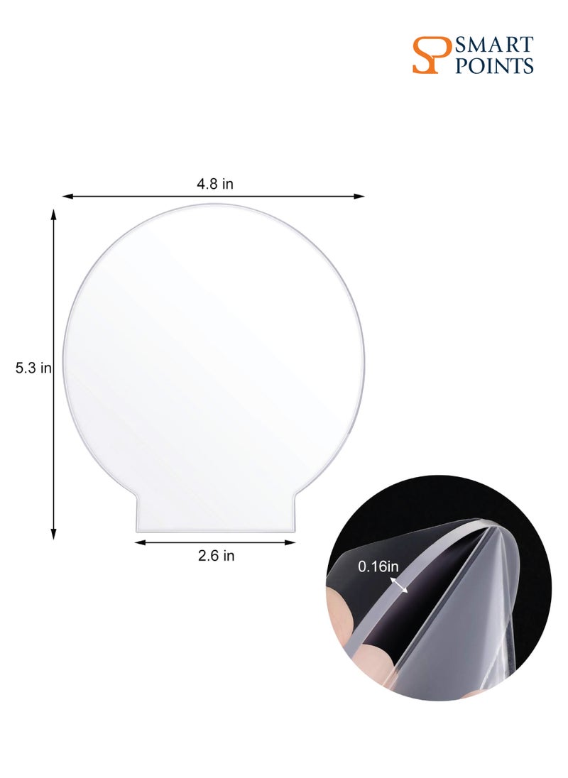 SMARTPOINTS 4 Pieces Clear Acrylic Sheet Round Panel Thick (4mm) Plastic Board Cast for LED Light Base, Sign, DIY Display Projects, Craft  - Image 2