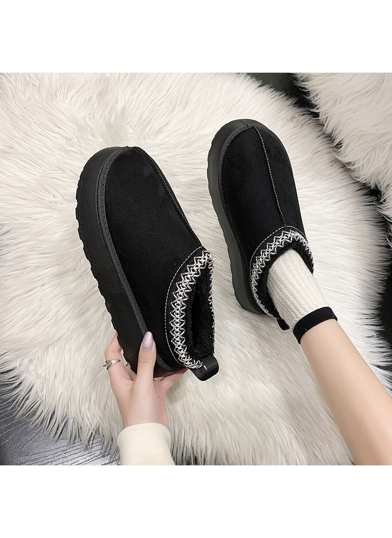 Foreign trade snow boots for women 2023 Winter new fleece-lined warm thick-soled heel-free closed toe plush half slippers cotton-padded shoesBlack Black - pzsku/ZD1086A793BF3ACA054FDZ/45/_/1723117508/e1ea8eb1-6244-483f-a597-957a2a2e54d9