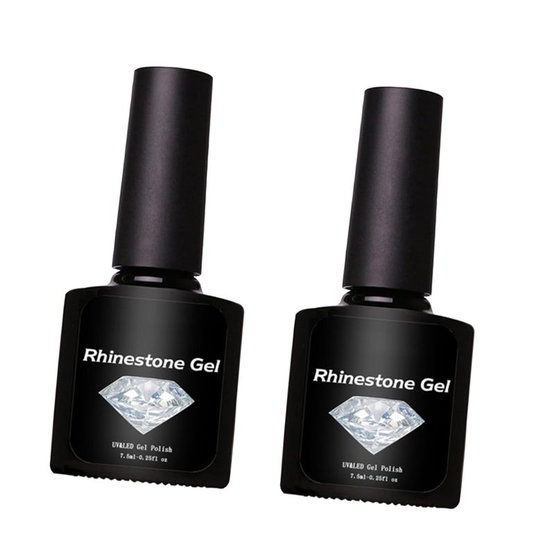 2pcs Nail Art Rhinestone Gel Glue Set for Manicure Decoration Waterproof Nail Glue for UV Gel Application for DIY Art Enthusiasts - Image 1