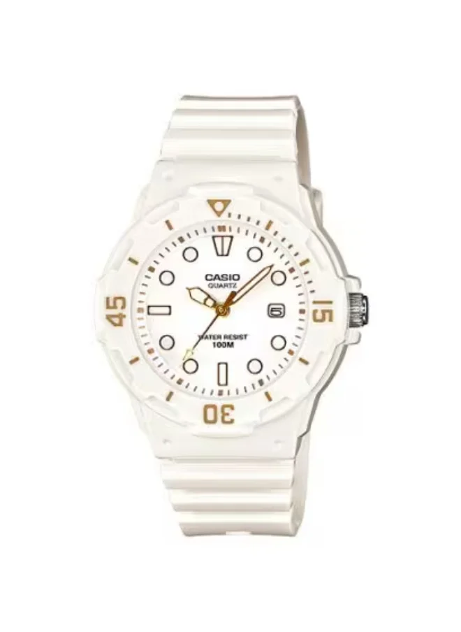 CASIO Women's Analog Display Watch With White Resin Strap - LRW-200H-7E2VDF
