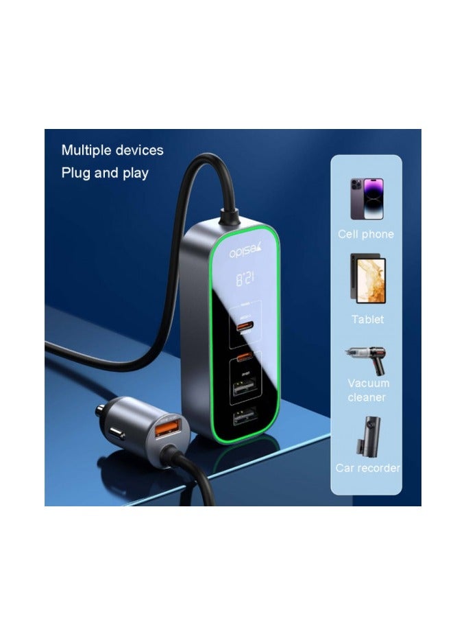 Yesido Y53 QC3.0 Car Charger 97W Five Ports Fast Charging - Image 2