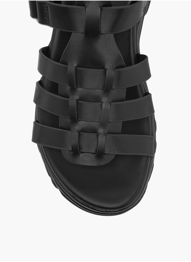 Le Confort Girls Solid Chunky Sole Strap Sandals with Hook and Loop Closure  - Image 3