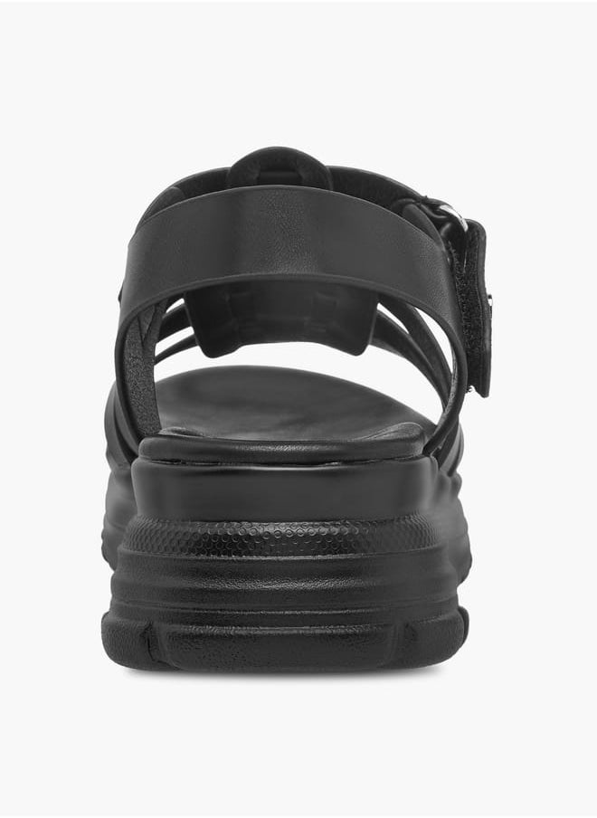 Le Confort Girls Solid Chunky Sole Strap Sandals with Hook and Loop Closure  - Image 4