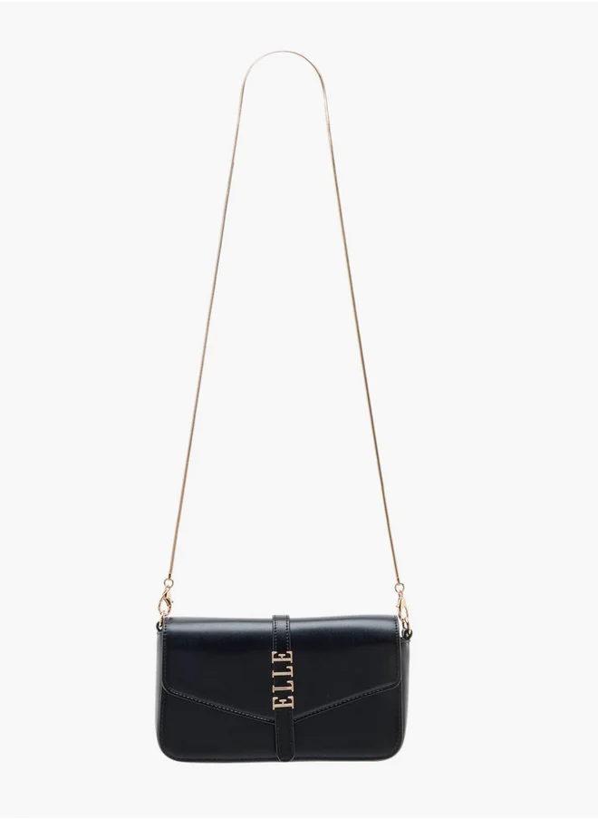 ايل Women's Logo Accent Crossbody Bag with Chain Strap and Button Closure