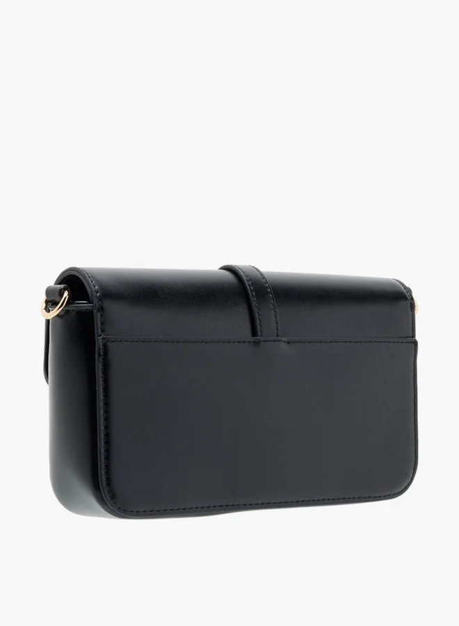 ايل Women's Logo Accent Crossbody Bag with Chain Strap and Button Closure