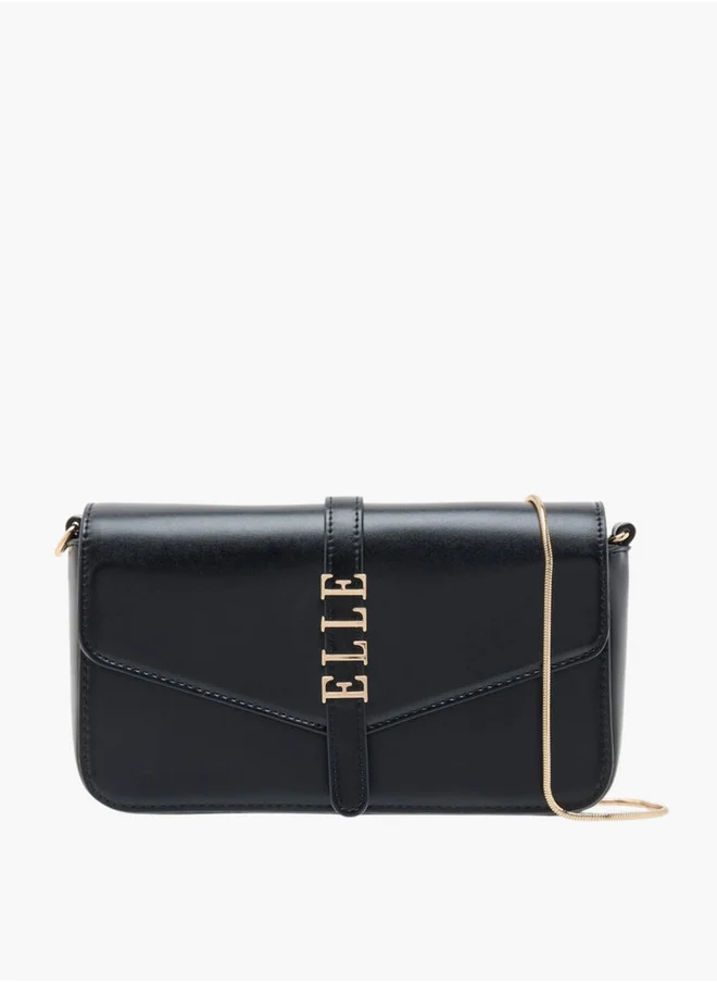 ايل Women's Logo Accent Crossbody Bag with Chain Strap and Button Closure