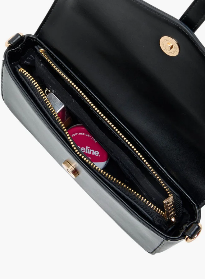 ايل Women's Logo Accent Crossbody Bag with Chain Strap and Button Closure