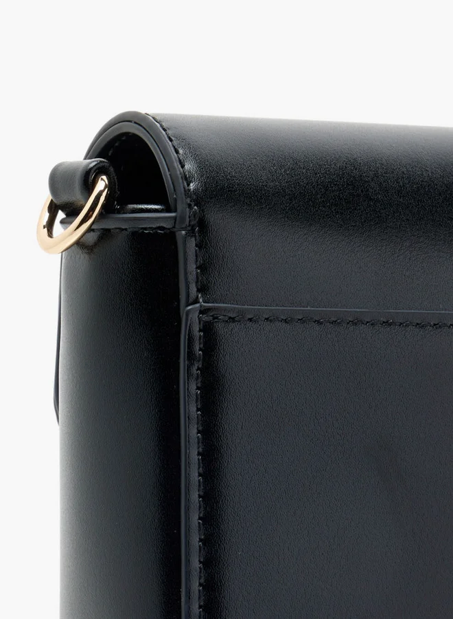 ايل Women's Logo Accent Crossbody Bag with Chain Strap and Button Closure
