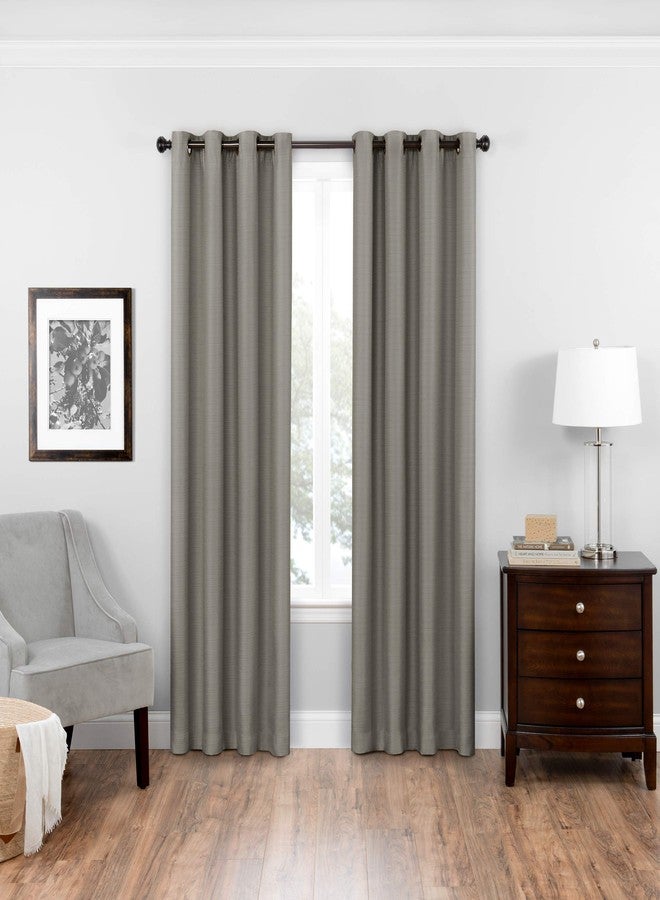 ECLIPSE Bryson Modern Blackout Thermal Grommet Window Curtain for Bedroom or Living Room (1 Panel), 52" x 63", Grey - Image 1