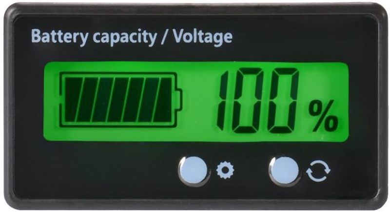 مراقب بطارية DC 6-63V مقاوم للماء مع واقي شاشة PVC - مؤشر جهد لبطاريات الرصاص الحمضية والليثيوم شاشة LCD واضحة للسيارات والدراجات النارية والسكوتر والدراجات الهوائية وبنوك الطاقة - Image 1