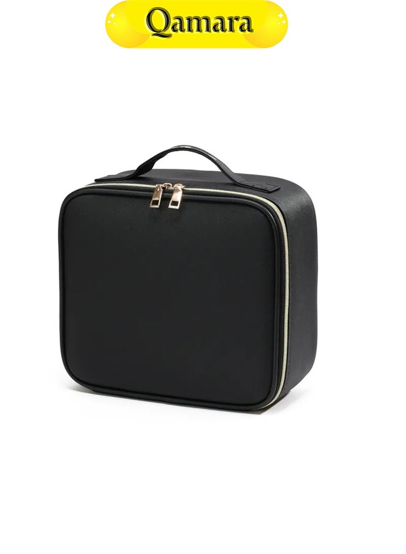QAMARA LED makeup bag, makeup mirror, genuine leather material, used for cosmetics storage. - Image 1