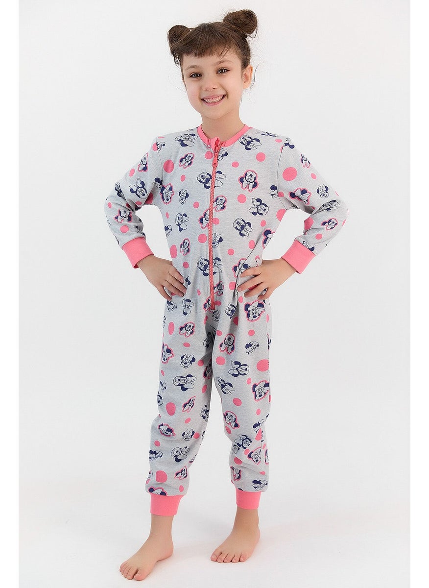 Minnie Mouse - Licensed Candy Pink Girl's Jumpsuit - Image 1