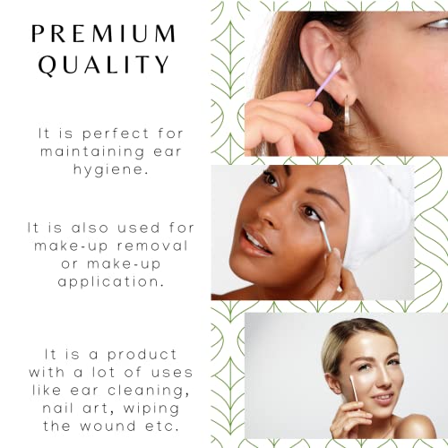 BOCOTON B BOCOTON Double Sided Soft Bio Organic 100% Cotton Hygienic Ear Makeup Cleaning Buds for Men, Women n Kids, Premium Non-Toxic Cotton Swabs 200 Sticks - Image 4