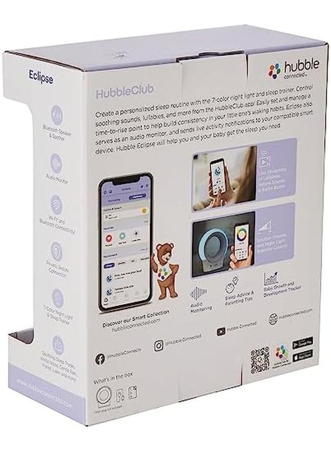 هابل متصل جهاز مراقبة الطفل الصوتي الذكي Eclipse بتقنية Wi Fi مع 7 ألوان ضوء ليلي ومدرب للنوم وتهويدات محملة مسبقًا ومكبر صوت بلوتوث - Image 2