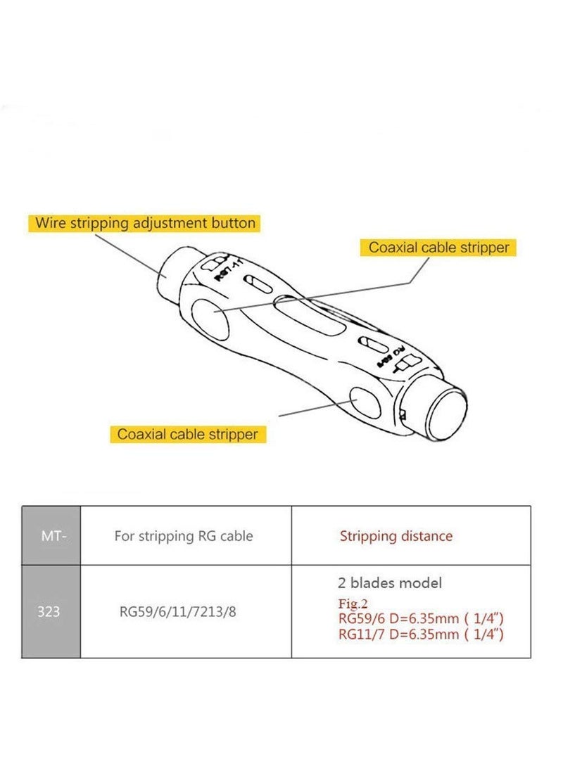 Generic VRCT Automatic Coaxial Cable Wire Stripper for RG59 RG6 RG7 RG11 CAT5 CAT6 Stripping Tools  - Image 4