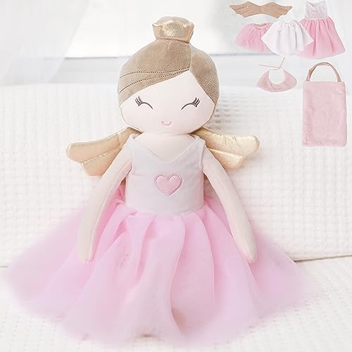 Perfectto Design Ballerina Princess Doll Stuffed Animal for Girls Toy Set  Bag Tutu Wings Play for 3 4 5 Year Old Girl Gift for Little Girl Birthday Christmas Age 39 - Image 1