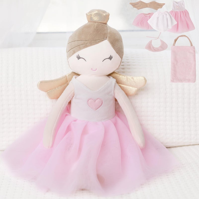 Perfectto Design Ballerina Princess Doll Stuffed Animal for Girls Toy Set  Bag Tutu Wings Play for 3 4 5 Year Old Girl Gift for Little Girl Birthday Christmas Age 39 - Image 2