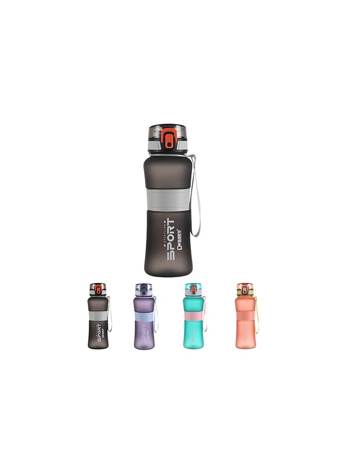 DESSINI زجاجة ماء رياضية سعة 650 مل، خالية من BPA، مقاومة للتسرب للرياضة، اللياقة البدنية، الصالة الرياضية، النزهات، 100 أسود - Image 1