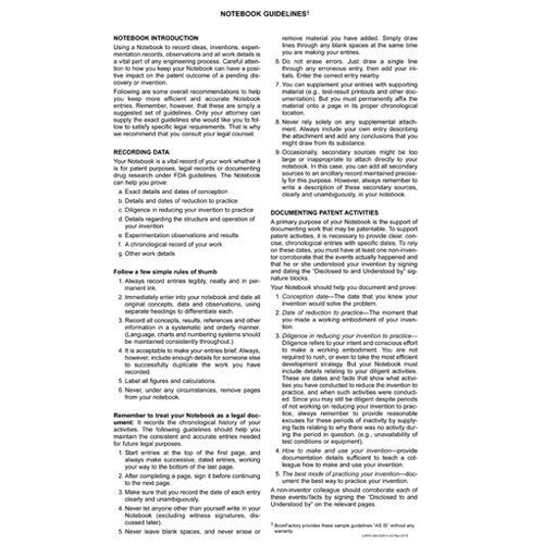 BookFactory Inventor's Notebook - 96 Pages (.25'' Grid Format), 8'' x 10'', Black Cover, Section Sewn Hardbound (Made in USA) - Image 3