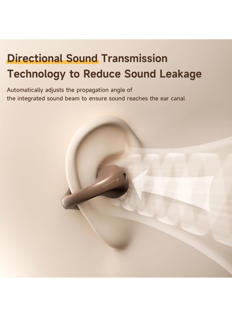 Bone Conduction Wireless Earbuds, Bluetooth 5.3, 30H Playtime, Waterproof Sport Headphones with Built-in Mic, Compatible with Android and iOS, Open Ear Design, White - Image 4