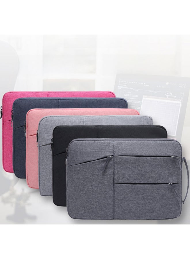 Thickened Double Layer Long Plush Inner Sleeve Bag Handheld Laptop Bag For iphone Computer-Color:Light Gray-Dimensions:15.6