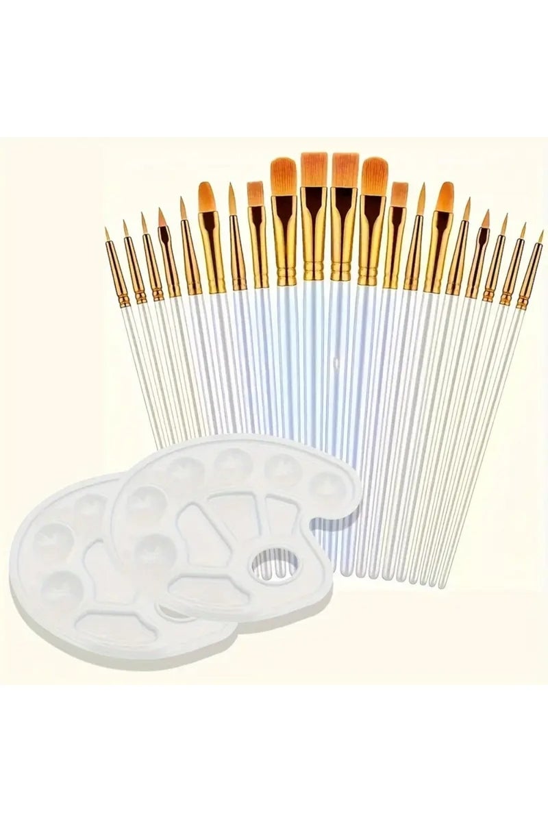 Generic 10-Piece Paint Brush Set for Acrylic, Watercolor & Oil Painting – Nylon Hair Artist Brushes with Pointed Tips – Art Supplies for Canvas, Paper, Craft & Kids Painting Projects (White) - Image 4