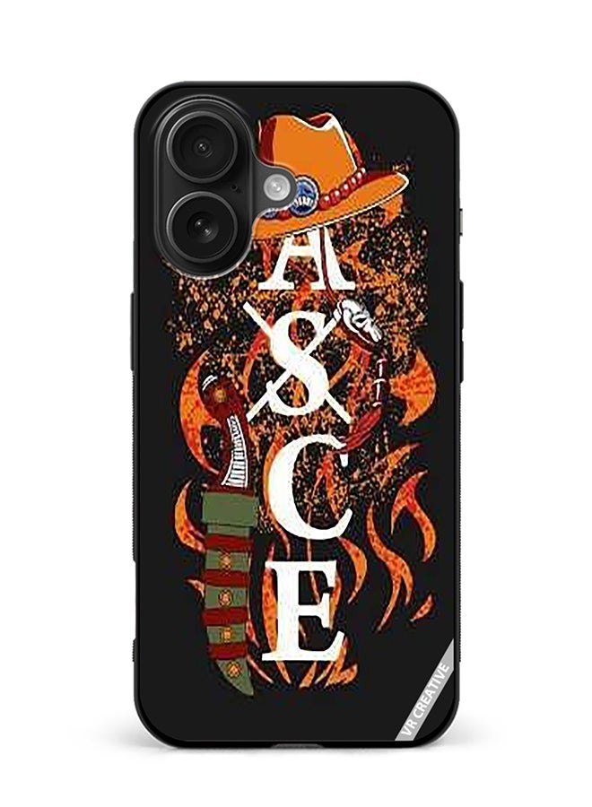 Protective Case Cover For Apple iPhone 16 Fire First Ace Design Multicolour