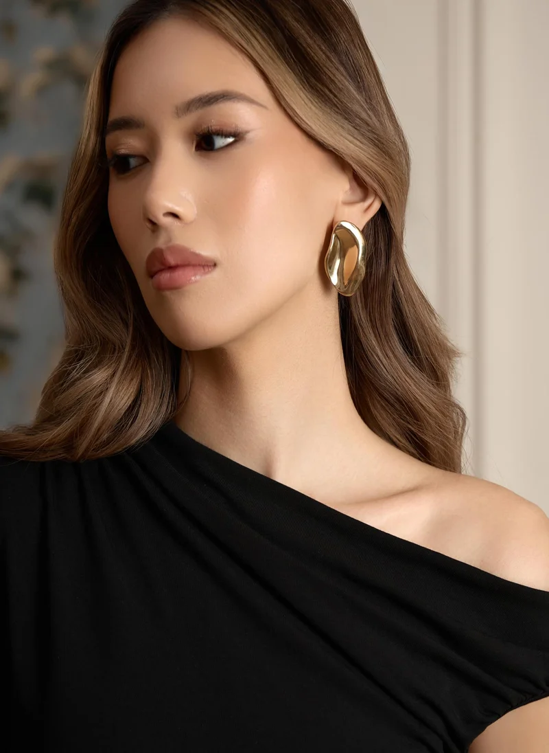 Lichi Stud earrings in twisted metal