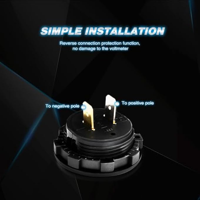 Nilight Led Digital Display Voltmeter Panel Dc12V Waterproof Digital Round Panel Voltvolt Tester Gauge For Boat Marine Vehicle Motorcycle Truck Atv Utv 2 Years Warranty - Image 5