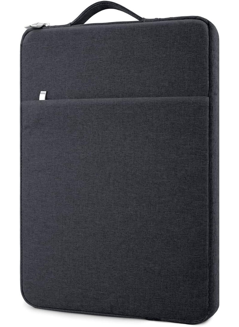 16 Inch Laptop Sleeve Case Carrying Bag Compatible with 16 inch MacBook Pro M.4 M.3 M.2 M1, Waterproof Chromebook Cover Computer Zipper Pouch with Handle Pocket, Black 16INCH - Image 1