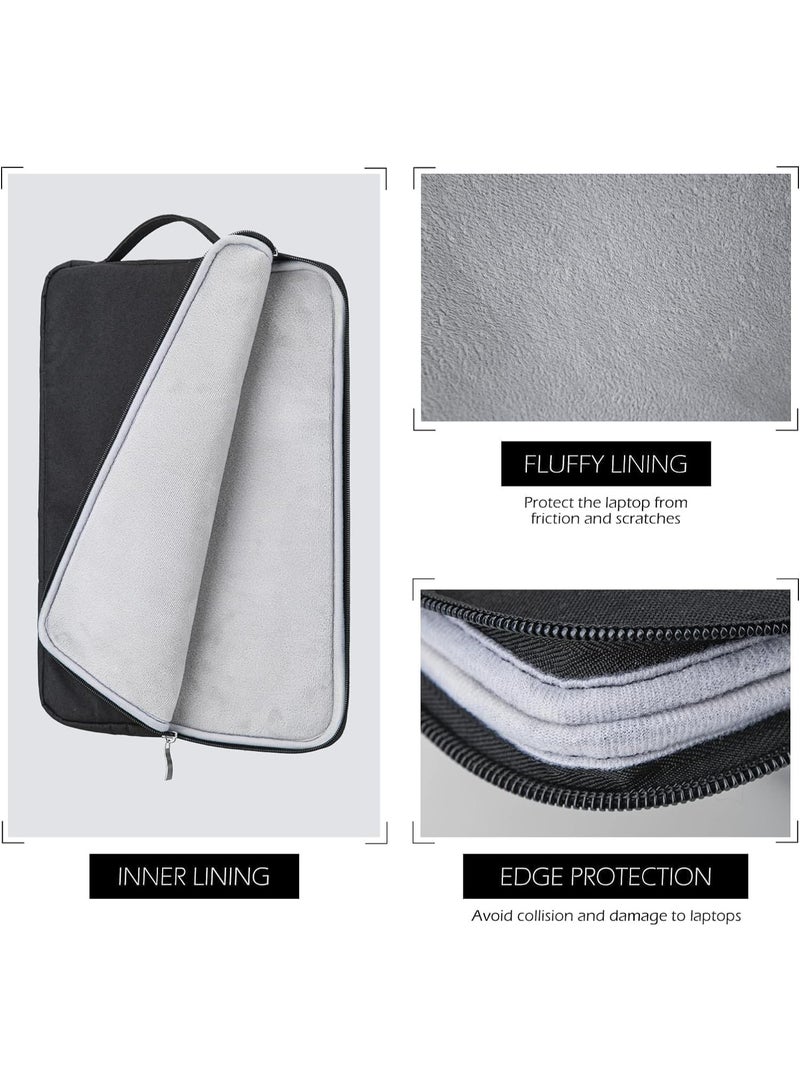 16 Inch Laptop Sleeve Case Carrying Bag Compatible with 16 inch MacBook Pro M.4 M.3 M.2 M1, Waterproof Chromebook Cover Computer Zipper Pouch with Handle Pocket, Black 16INCH - Image 4