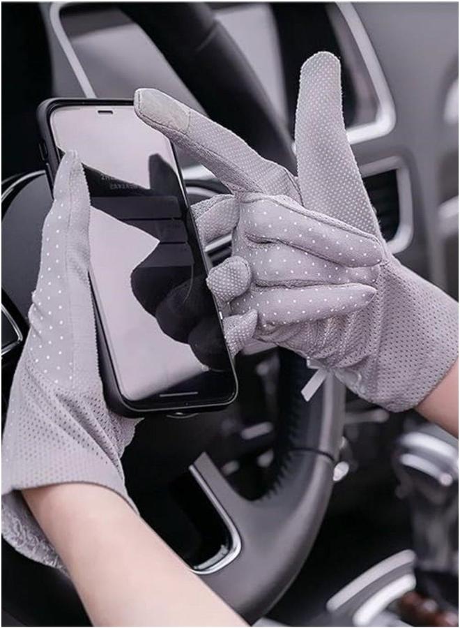 زوج واحد من قفازات القيادة للنساء، حماية من الشمس في الصيف، حماية من الأشعة فوق البنفسجية، واقي من الشمس، غير قابلة للانزلاق، تعمل باللمس للدراجات النارية - Image 4