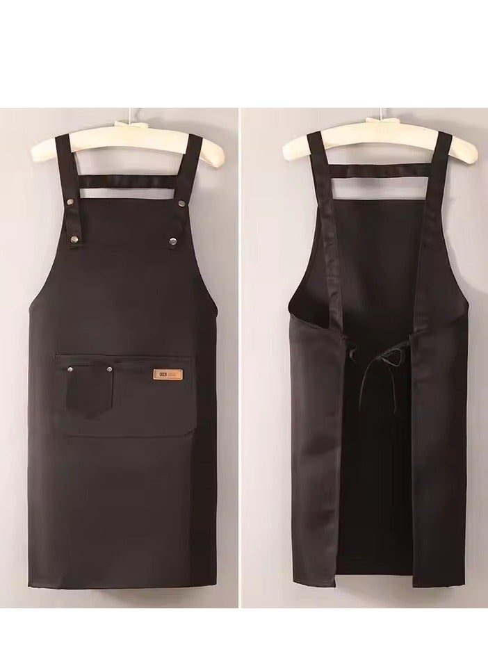 إسكدنيا Men's and women's aprons with adjustable ons and large pockets, canvas cotton cooking kitchen chef bib waterproof apron for unisex grilling baking painting art stylist dishwashing, full body workwear apron with adjustable straps and large pockets, shop apron woodworking apron - Image 3