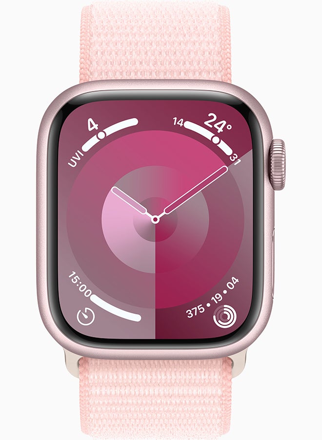 Apple Watch Series 9 GPS + Cellular 41mm Pink Aluminium Case With Light Pink Sport Loop - Image 2