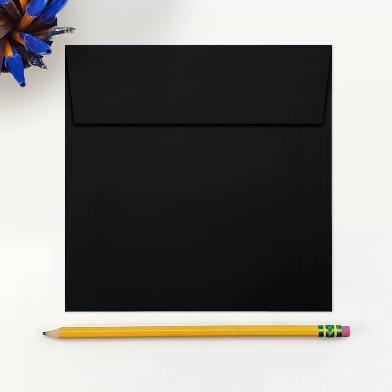 Envelopes.com 6 x 6 Square Envelopes w/Peel & Press - Black Linen (50 Qty.) | Perfect For Invitations, Thank You Notes, RSVPs, Greeting Cards, Weddings or any Announcement | 80lb Text Paper | 8525-BLI-50 - Image 4