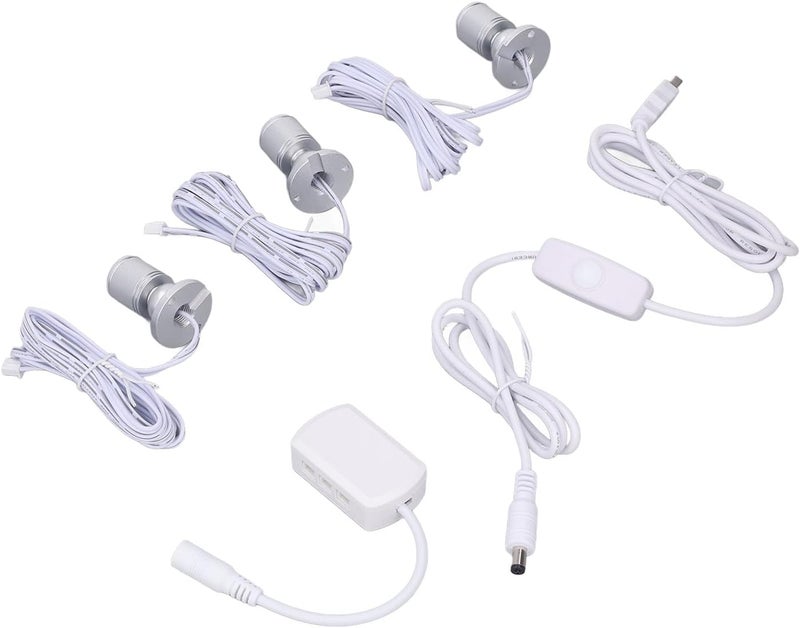 Mini LED Showcase Display Light 5V USB Dimmable Spotlights with Screw Accessories for Cabinets 6.6ft Long Cord, Jewelry, Pictures (Warm Light) - Image 5