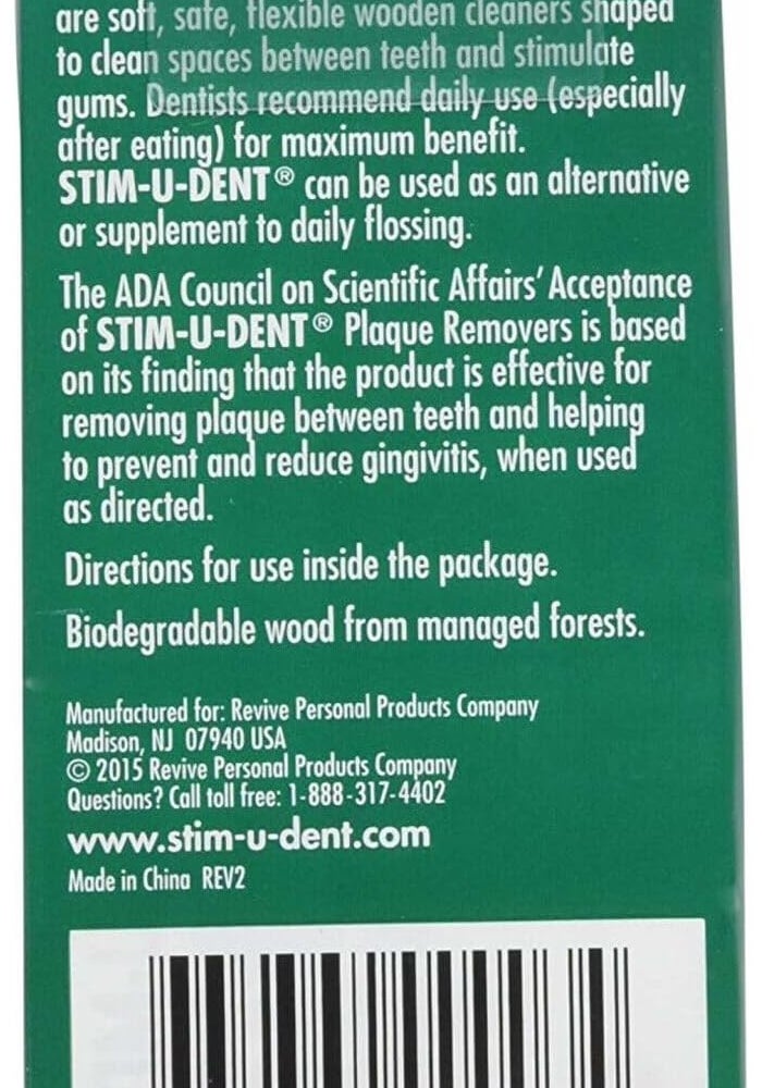 Stim-U-Dent Original Plaque Removers - Mint Flavor, 300 Picks in 3 Packs of 4x25 - Image 2