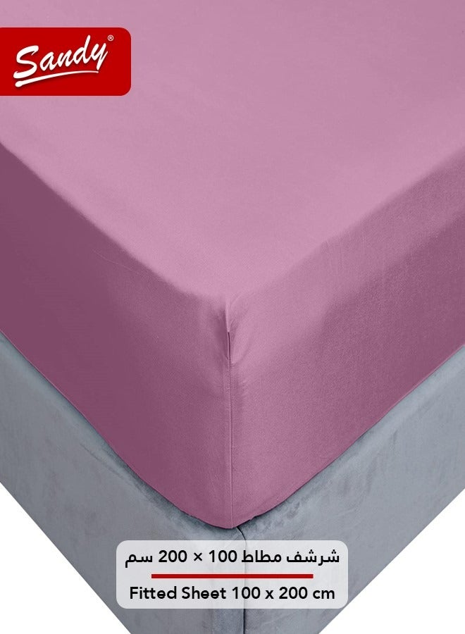 ساندي طقم شرشف مطاط ساندي فاخر بجودة الفنادق مع غطاء وسادة، طقم من 2 قطعة، شديد النعومة وجيد التهوية وبارد, مقاس مفرد نفر 100 × 200 سم, أوبيرا موف - Image 3