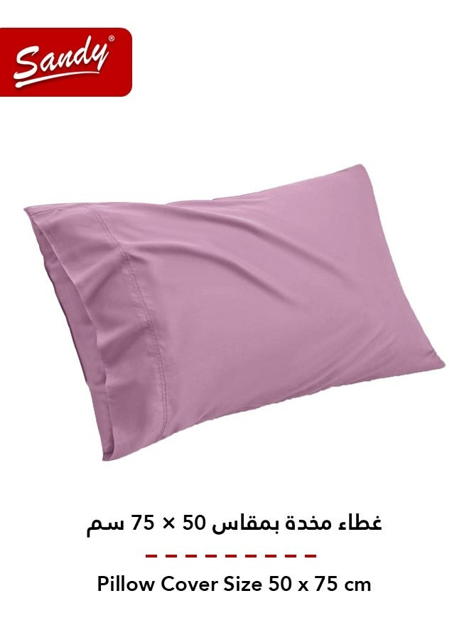 ساندي طقم شرشف مطاط ساندي فاخر بجودة الفنادق مع غطاء وسادة، طقم من 2 قطعة، شديد النعومة وجيد التهوية وبارد, مقاس مفرد نفر 100 × 200 سم, أوبيرا موف - Image 4