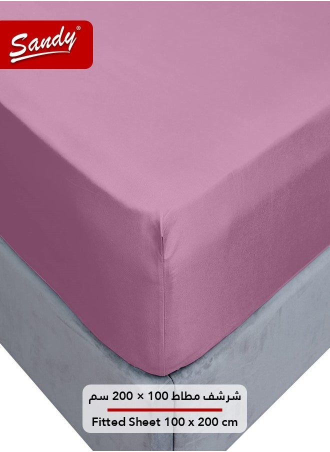 Sandy Sandy Premium Hotel Quality Fitted Sheet and Pillow Case, Bed Sheet 2 Pieces Set, Soft & Breathable and Cooling, Twin Size 100 x 200 cm, Opera Mauve  - Image 2