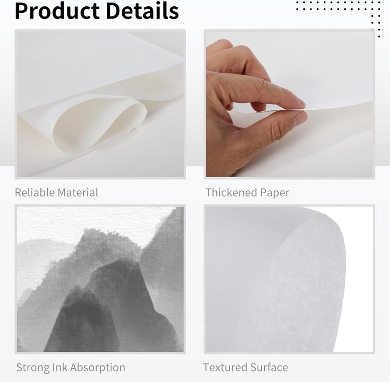 100 Sheets of Rice Paper for Chinese Ink Painting and Calligraphy, 13.4 X 27.2 Inches, Ideal for Paper, Sumi, and Brush Ink Work - Image 4