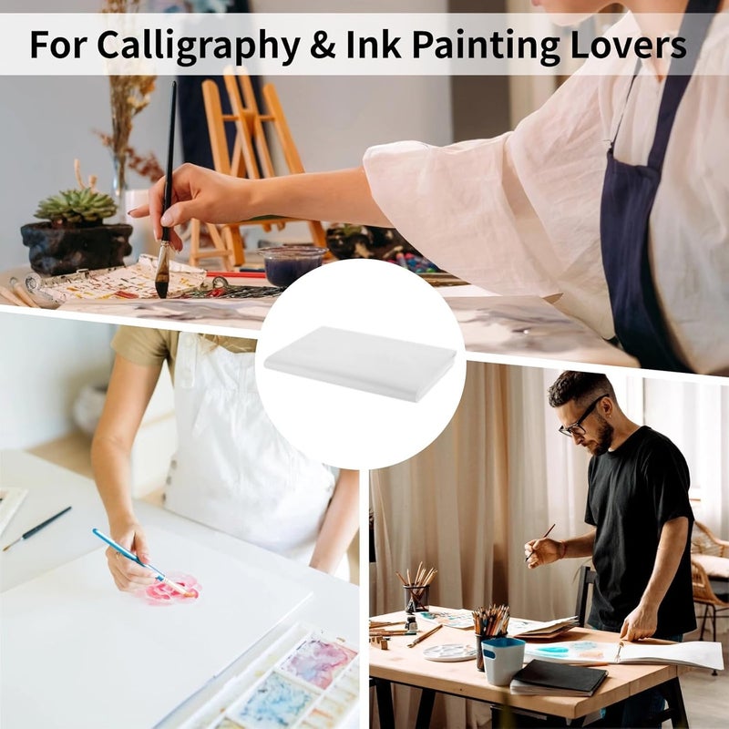 100 Sheets of Rice Paper for Chinese Ink Painting and Calligraphy, 13.4 X 27.2 Inches, Ideal for Paper, Sumi, and Brush Ink Work - Image 2