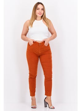 GANT Women Slim Fit Ribbed Corduroy Farla Pants, Rust  - Image 4