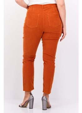 GANT Women Slim Fit Ribbed Corduroy Farla Pants, Rust  - Image 3