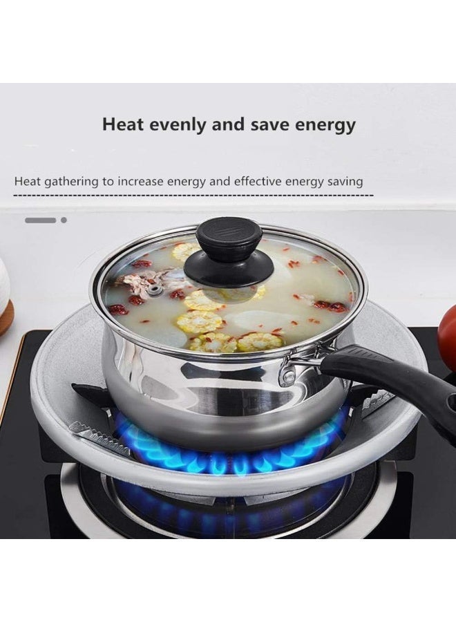 jaexest حلقة الوعاء – حامل موقد غير قابل للانزلاق – غطاء نار من الستانلس ستيل – غطاء غاز موفر للطاقة – حلقة مانعة للرياح – حامل وعاء مطبخ للهوب - Image 4