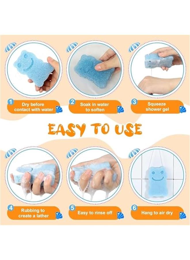 4Pcs Baby Sponge for Bath - Cute Baby Shower Sponge Kids Bath Sponge, Baby Sponges for Bath Newborn Gentle on Newborn and Toddler Skin, Bath Care Baby Sponges for Kids & Toddlers - Image 5