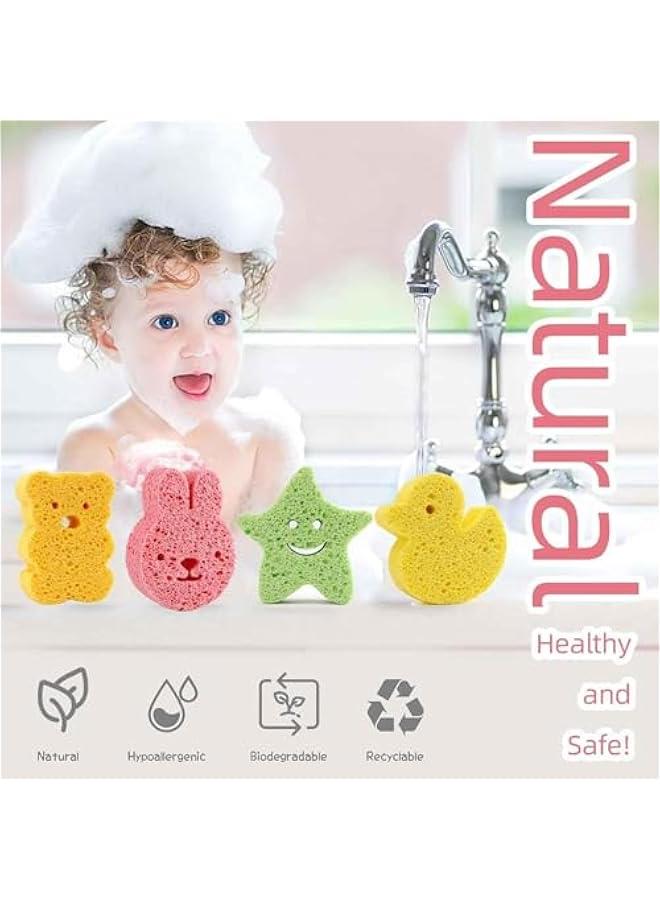 4Pcs Baby Sponge for Bath - Cute Baby Shower Sponge Kids Bath Sponge, Baby Sponges for Bath Newborn Gentle on Newborn and Toddler Skin, Bath Care Baby Sponges for Kids & Toddlers - Image 3